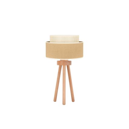 Duolla - Lampe de table YUTE BOHO 1xE27/15W/230V d. 25 cm marron/crème
