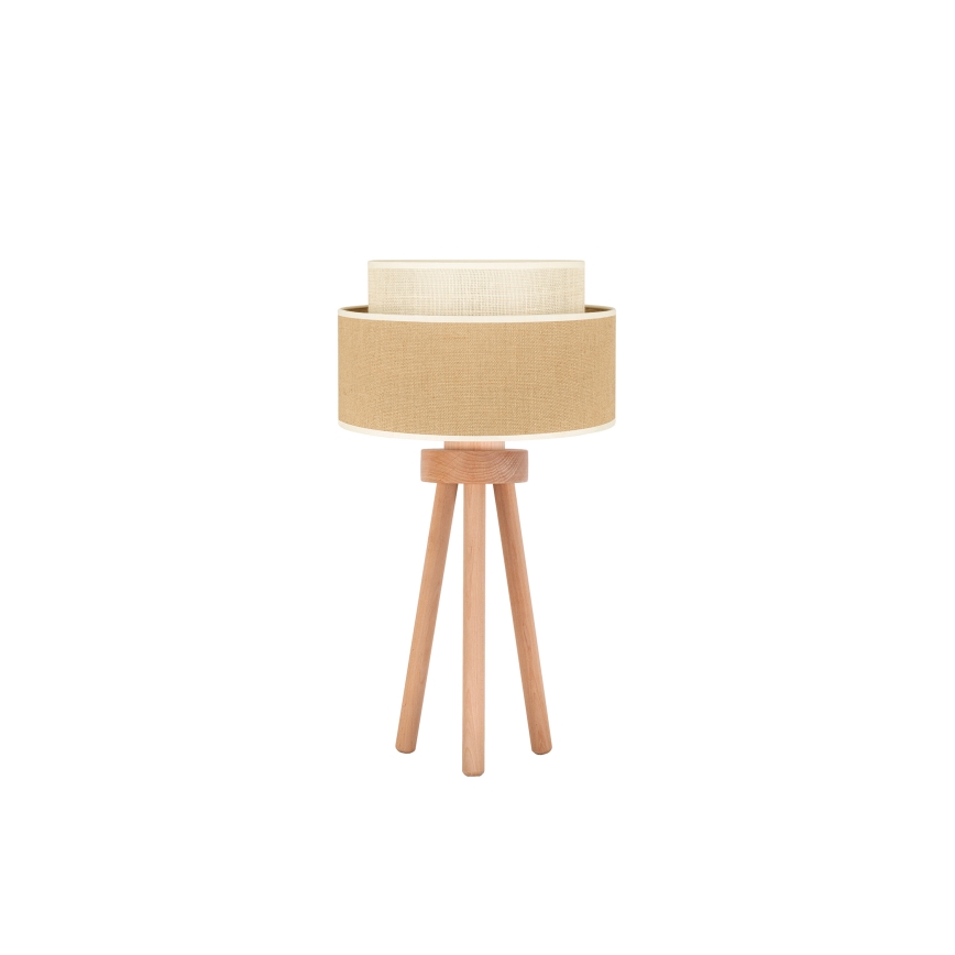 Duolla - Lampe de table YUTE BOHO 1xE27/15W/230V d. 25 cm marron/crème