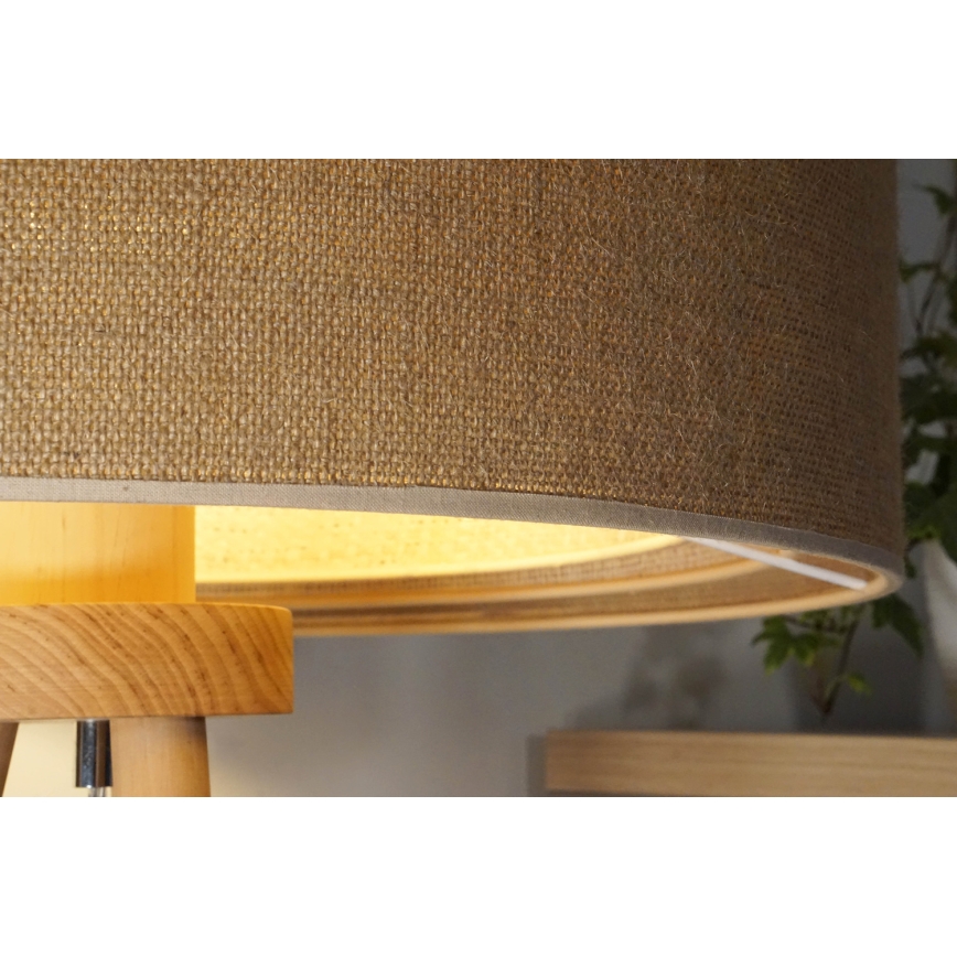 Duolla - Lampe de table YUTE TRIO 1xE27/15W/230V d. 25 cm marron/gris/beige