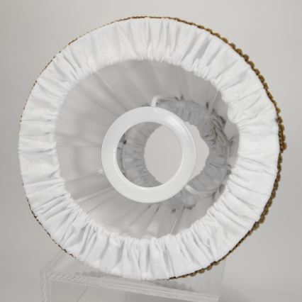 Duolla - Lampenkap voor tafel- en vloerlampen E27 diameter 15 cm wit/bruin