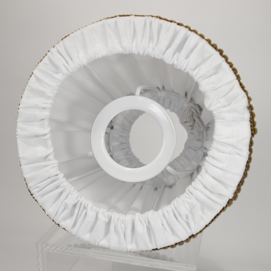 Duolla - Lampenkap voor tafel- en vloerlampen E27 diameter 15 cm wit/bruin