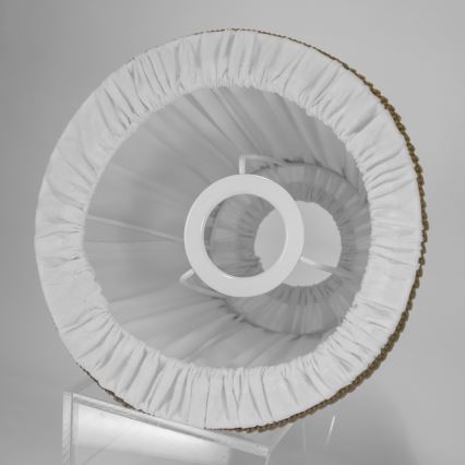 Duolla - Lampenkap voor tafel- en vloerlampen E27 diameter 18,5 cm wit/bruin