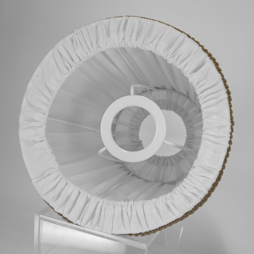 Duolla - Lampenkap voor tafel- en vloerlampen E27 diameter 18,5 cm wit/bruin