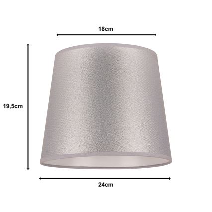 Duolla - Lampenkap voor tafellamp CLASSIC M E27 diameter 24 cm zilver