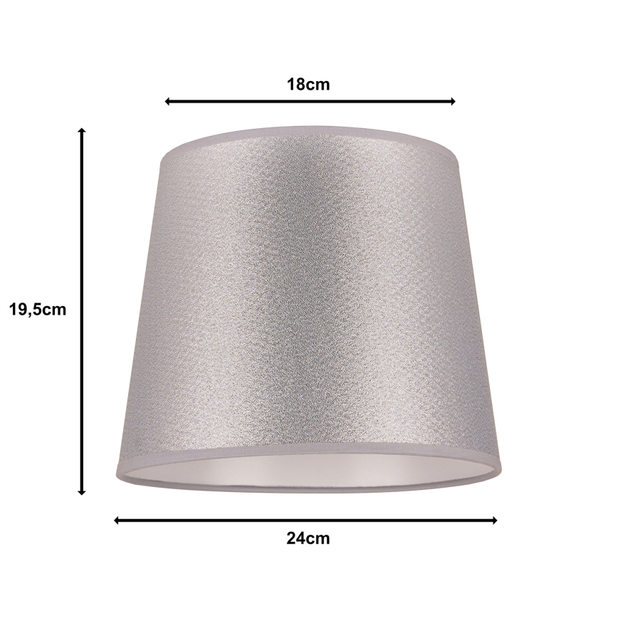 Duolla - Lampenkap voor tafellamp CLASSIC M E27 diameter 24 cm zilver