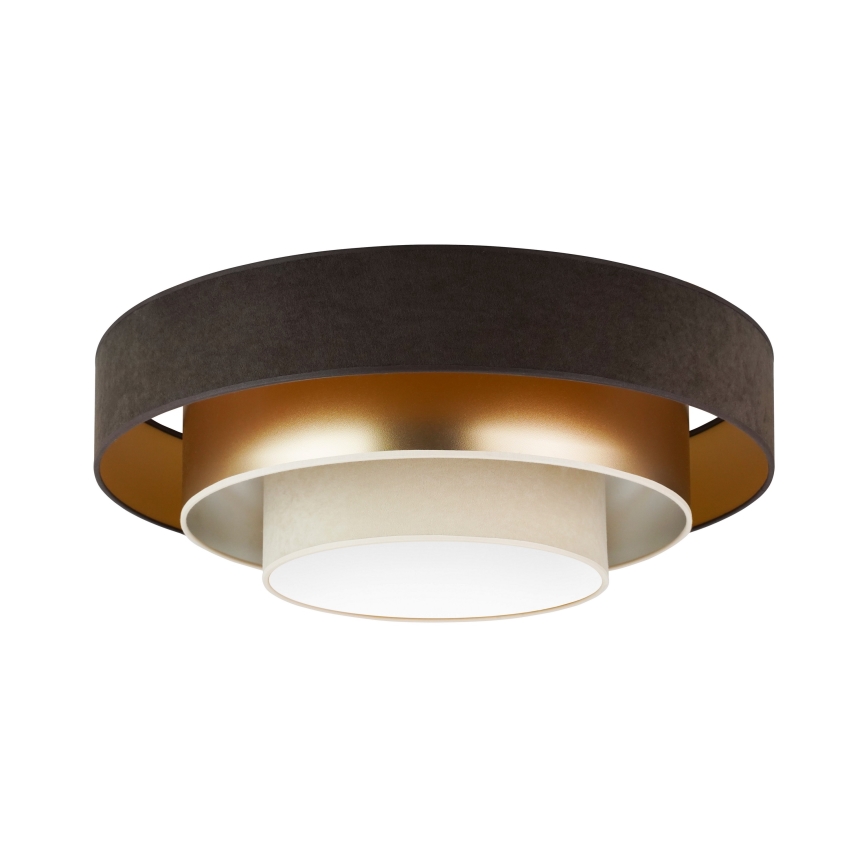 Duolla - LED Plafondlamp LUNETA LED/26W/230V diameter 60 cm 4000K bruin/goud/crème