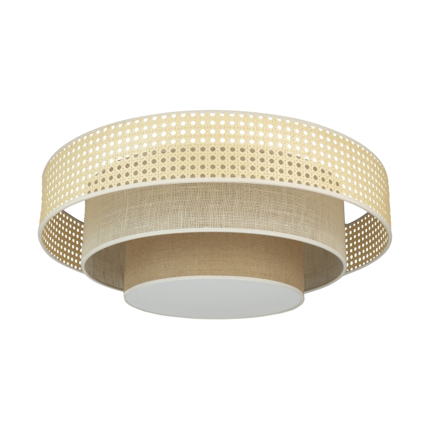 Duolla - LED Plafondlamp LUNETA LED/26W/230V diameter 60 cm 4000K rotan/beige/bruin