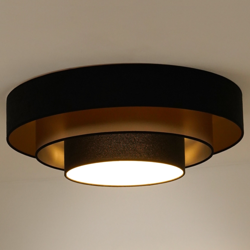 Duolla - LED Plafondlamp LUNETA LED/26W/230V diameter 60 cm 4000K zwart/goud