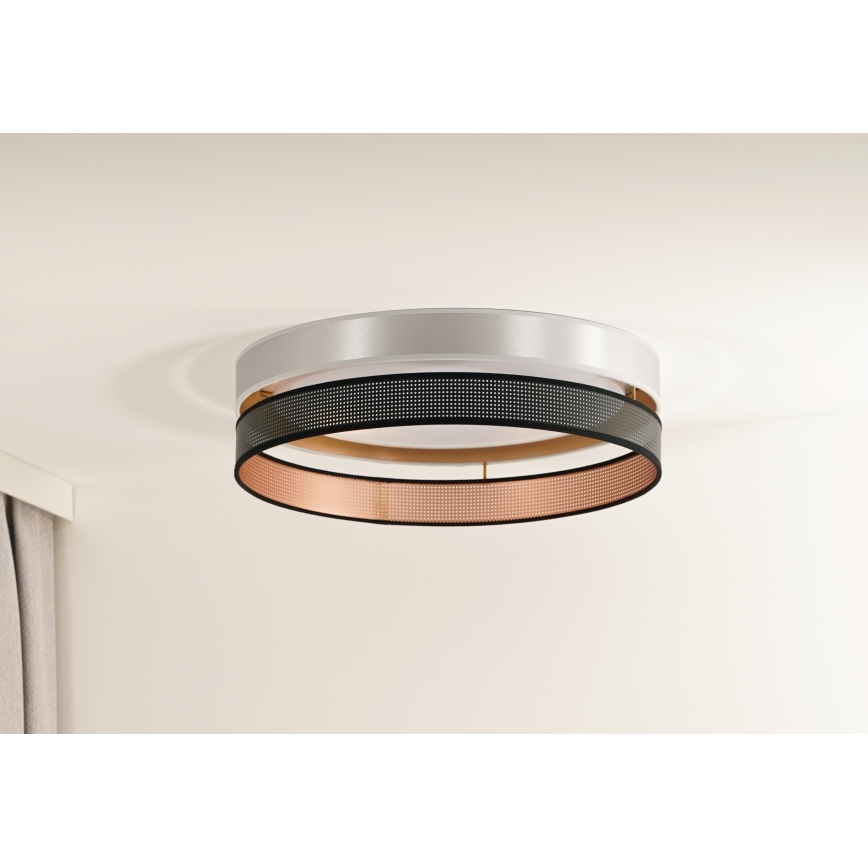 Duolla - LED Plafondlamp ROLLER DUO SHINY LED/24W/230V diameter 45 cm zilver/zwart