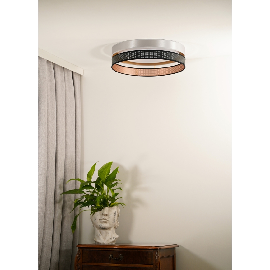 Duolla - LED Plafondlamp ROLLER DUO SHINY LED/24W/230V diameter 45 cm zilver/zwart