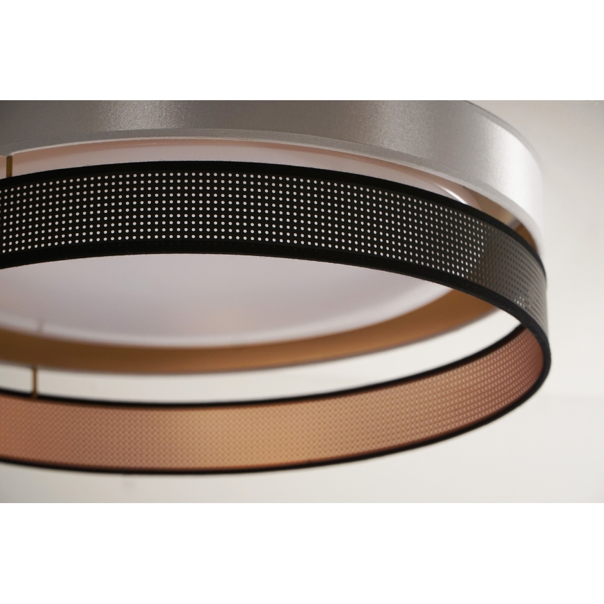 Duolla - LED Plafondlamp ROLLER DUO SHINY LED/24W/230V diameter 45 cm zilver/zwart