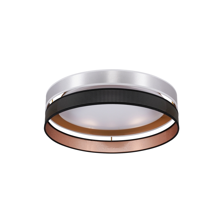 Duolla - LED Plafondlamp ROLLER DUO SHINY LED/24W/230V diameter 45 cm zilver/zwart