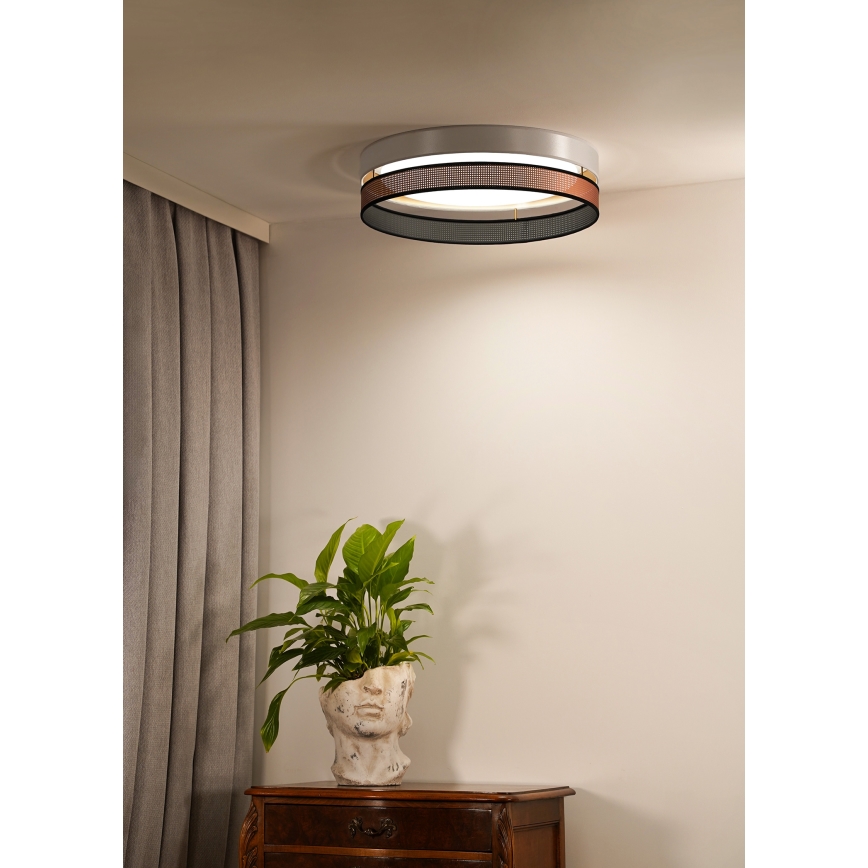 Duolla - LED Plafondlamp ROLLER DUO SHINY LED/24W/230V diameter 45 cm wit/koper