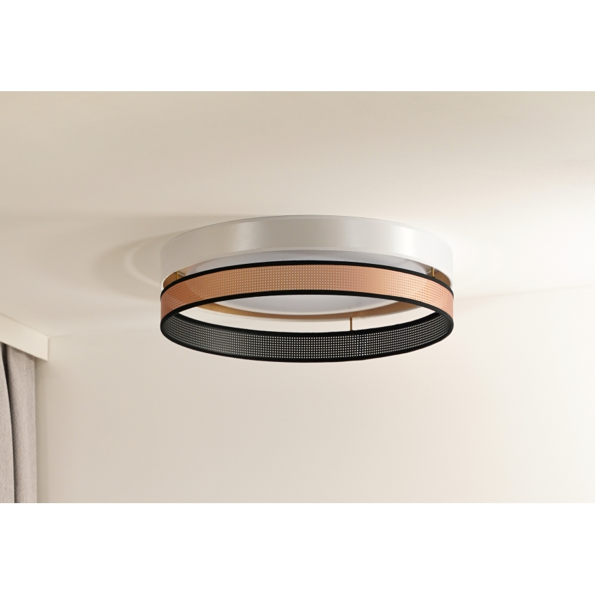 Duolla - LED Plafondlamp ROLLER DUO SHINY LED/24W/230V diameter 45 cm wit/koper