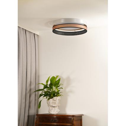 Duolla - LED Plafondlamp ROLLER DUO SHINY LED/24W/230V diameter 45 cm wit/koper