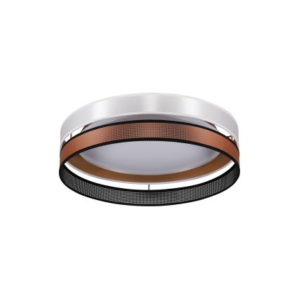 Duolla - LED Plafondlamp ROLLER DUO SHINY LED/24W/230V diameter 45 cm wit/koper