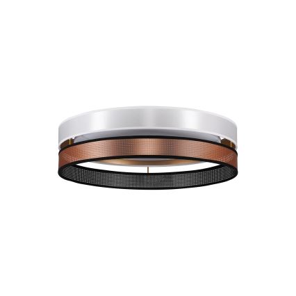 Duolla - LED Plafondlamp ROLLER DUO SHINY LED/24W/230V diameter 45 cm wit/koper