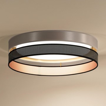 Duolla - LED Plafondlamp ROLLER DUO SHINY LED/24W/230V diameter 45 cm zilver/zwart