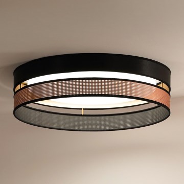 Duolla - LED Plafondlamp ROLLER DUO SHINY LED/24W/230V diameter 45 cm zwart/koper