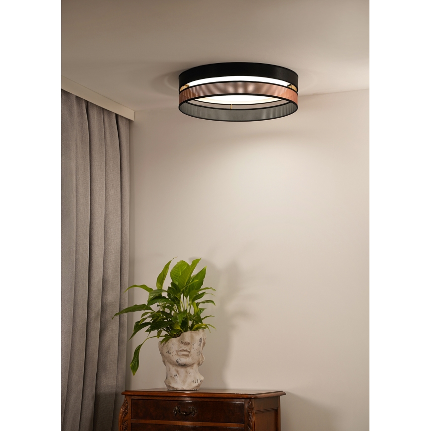 Duolla - LED Plafondlamp ROLLER DUO SHINY LED/24W/230V diameter 45 cm zwart/koper