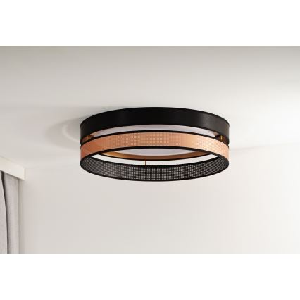 Duolla - LED Plafondlamp ROLLER DUO SHINY LED/24W/230V diameter 45 cm zwart/koper