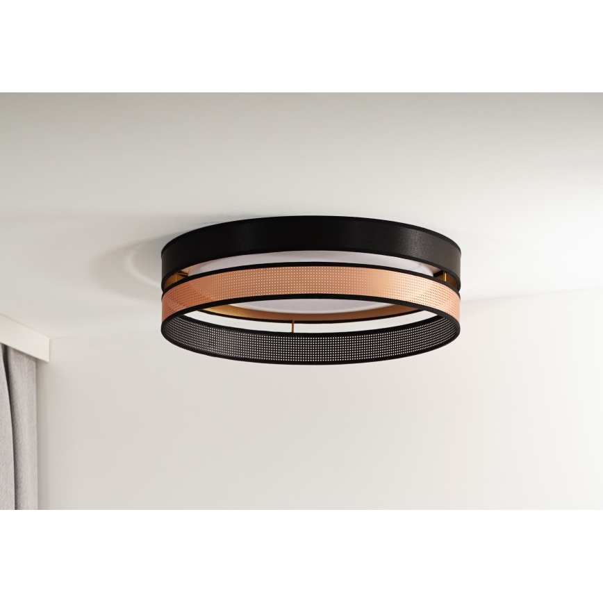 Duolla - LED Plafondlamp ROLLER DUO SHINY LED/24W/230V diameter 45 cm zwart/koper