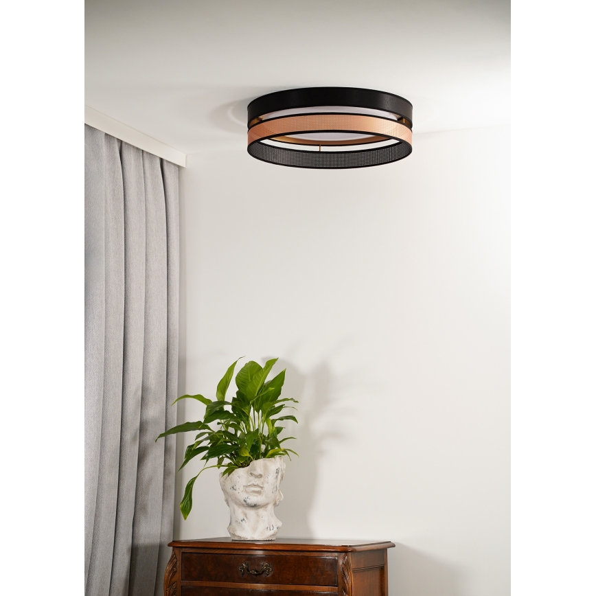 Duolla - LED Plafondlamp ROLLER DUO SHINY LED/24W/230V diameter 45 cm zwart/koper