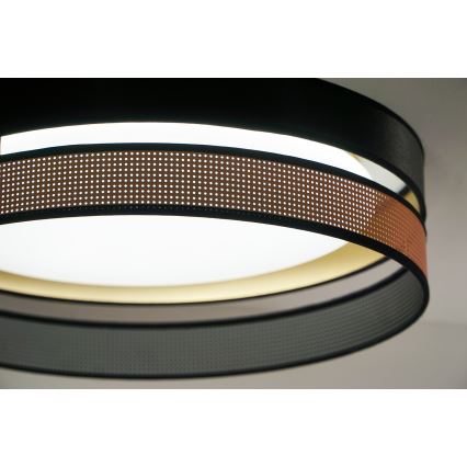 Duolla - LED Plafondlamp ROLLER DUO SHINY LED/24W/230V diameter 45 cm zwart/koper