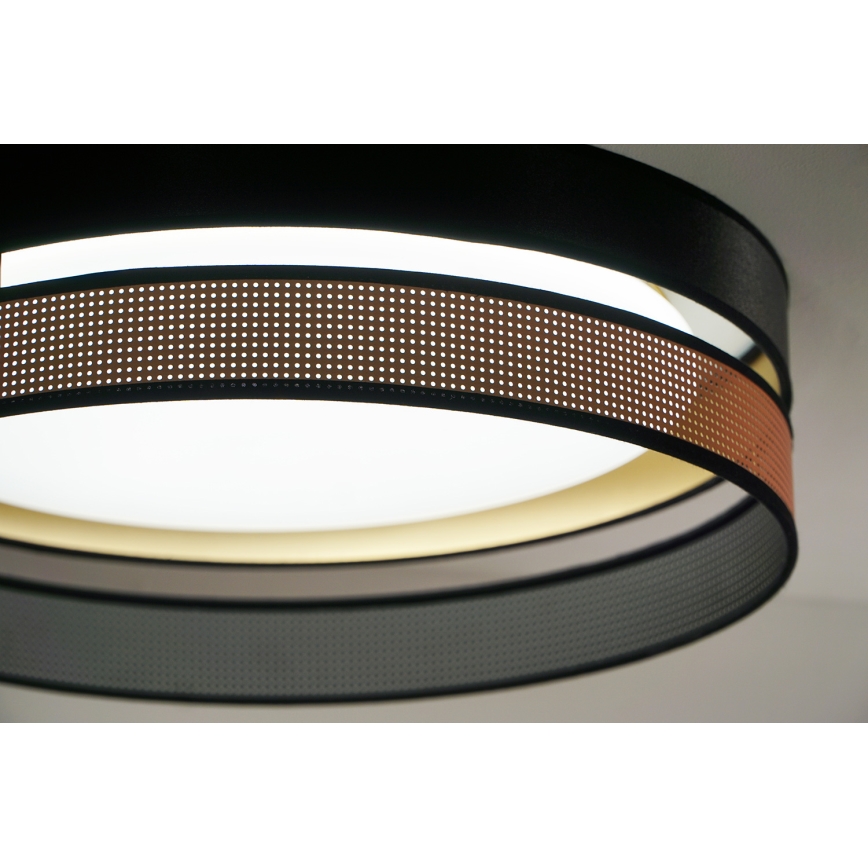 Duolla - LED Plafondlamp ROLLER DUO SHINY LED/24W/230V diameter 45 cm zwart/koper