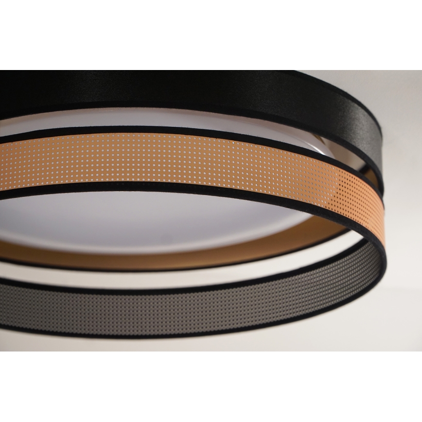 Duolla - LED Plafondlamp ROLLER DUO SHINY LED/24W/230V diameter 45 cm zwart/koper