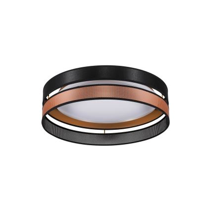 Duolla - LED Plafondlamp ROLLER DUO SHINY LED/24W/230V diameter 45 cm zwart/koper