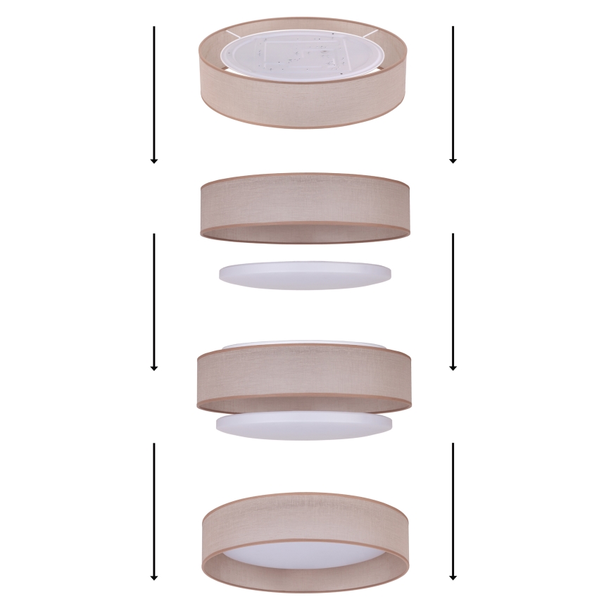 Duolla - LED Plafondlamp ROLLER LED/24W/230V diameter 45 cm beige