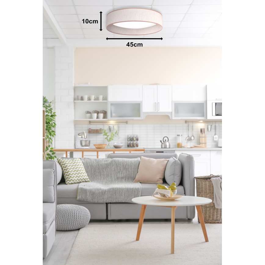 Duolla - LED Plafondlamp ROLLER LED/24W/230V diameter 45 cm beige