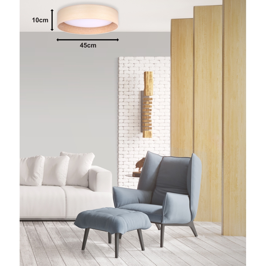 Duolla - LED Plafondlamp ROLLER LED/24W/230V diameter 45 cm essehout