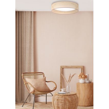 Duolla - LED Plafondlamp ROLLER LED/24W/230V diameter 45 cm rotan