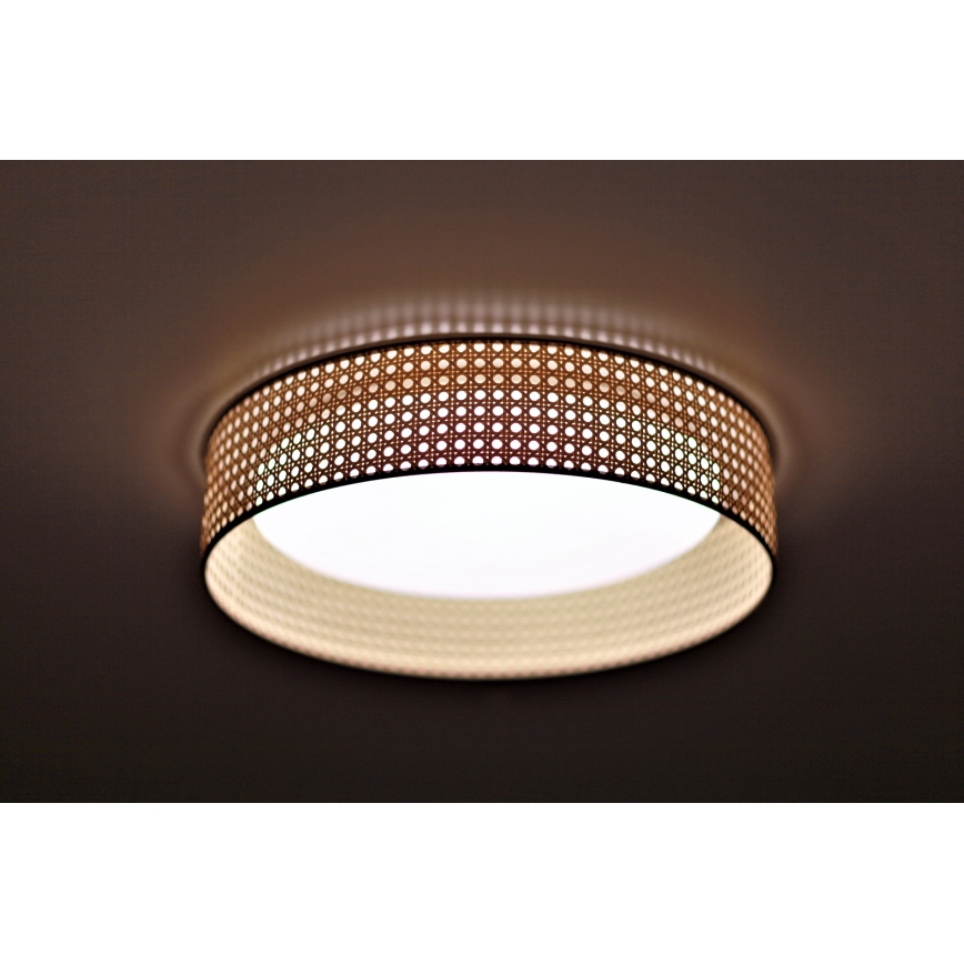 Duolla - LED Plafondlamp ROLLER LED/24W/230V diameter 45 cm rotan