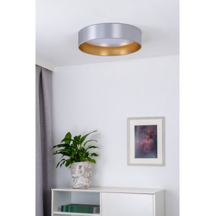 Duolla - LED Plafondlamp ROLLER LED/24W/230V diameter 45 cm zilver/goud