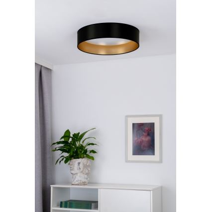 Duolla - LED Plafondlamp ROLLER LED/24W/230V diameter 45 cm zwart/goud