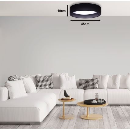 Duolla - LED Plafondlamp ROLLER LED/24W/230V diameter 45 cm zwart
