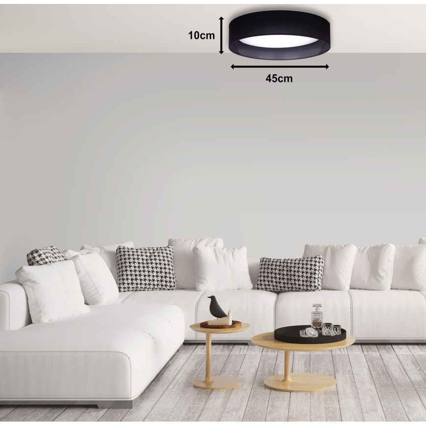 Duolla - LED Plafondlamp ROLLER LED/24W/230V diameter 45 cm zwart