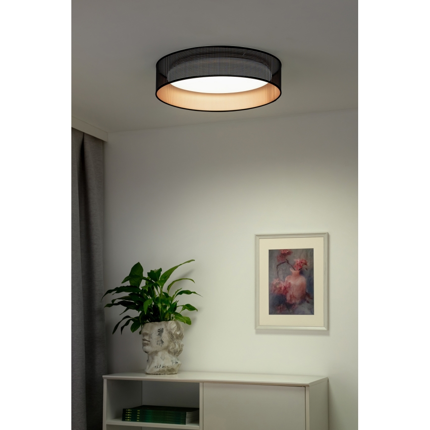 Duolla - LED Plafondlamp ROLLER LED/24W/230V diameter 45 cm zwart/koper