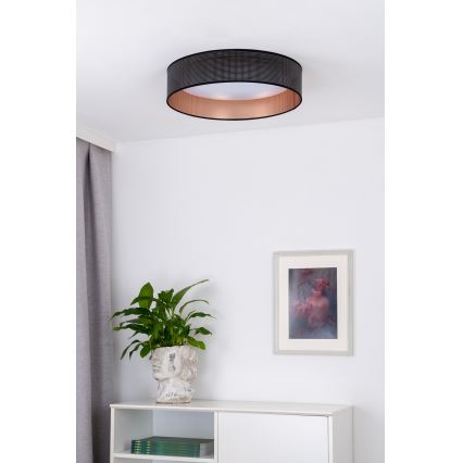 Duolla - LED Plafondlamp ROLLER LED/24W/230V diameter 45 cm zwart/koper