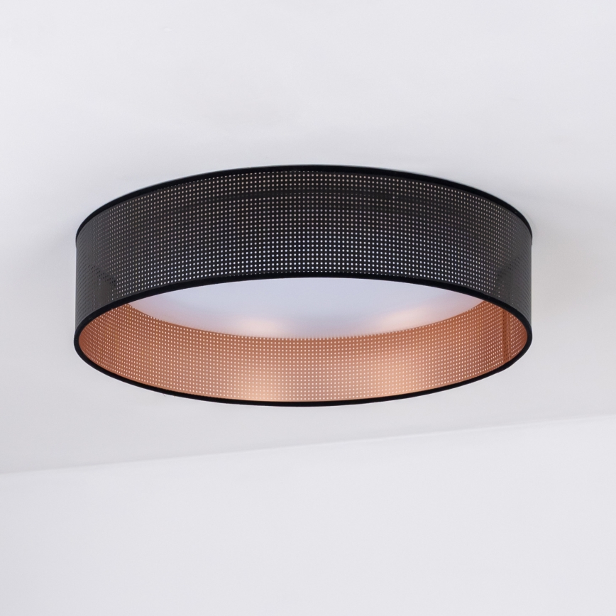 Duolla - LED Plafondlamp ROLLER LED/24W/230V diameter 45 cm zwart/koper