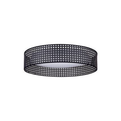 Duolla - LED Plafondlamp ROLLER RATTAN LED/24W/230V diameter 45 cm zwart