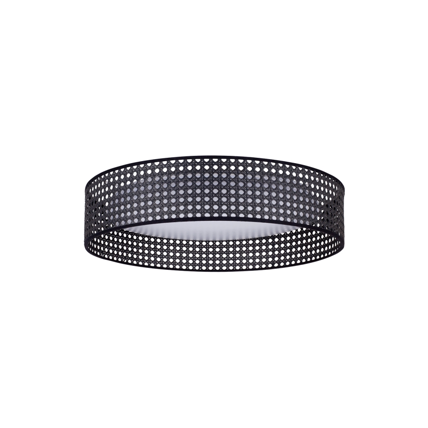 Duolla - LED Plafondlamp ROLLER RATTAN LED/24W/230V diameter 45 cm zwart