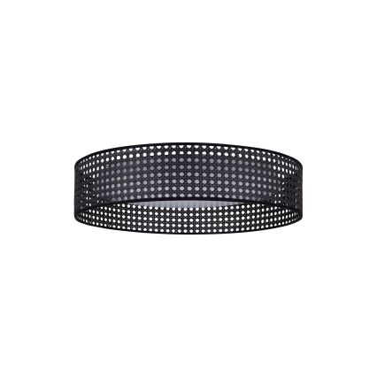 Duolla - LED Plafondlamp ROLLER RATTAN LED/24W/230V diameter 45 cm zwart