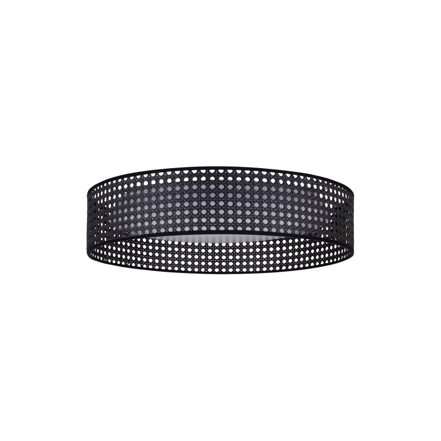 Duolla - LED Plafondlamp ROLLER RATTAN LED/24W/230V diameter 45 cm zwart