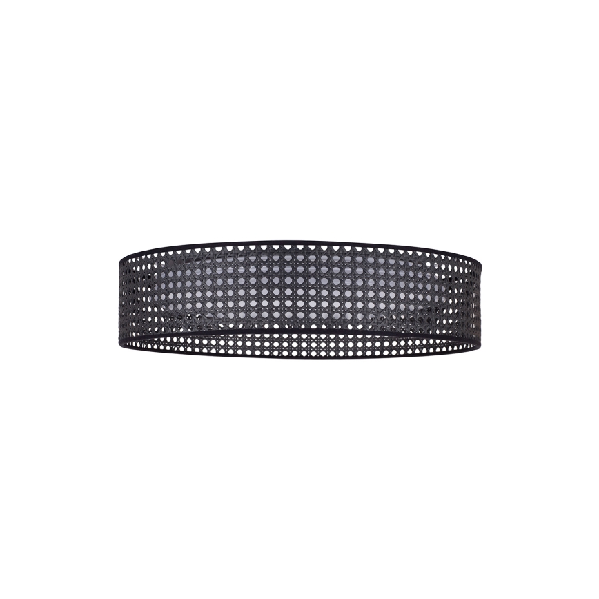 Duolla - LED Plafondlamp ROLLER RATTAN LED/24W/230V diameter 45 cm zwart