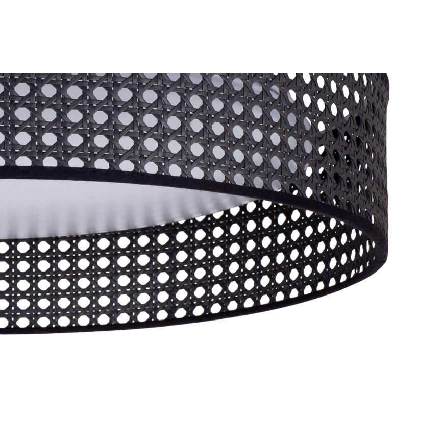 Duolla - LED Plafondlamp ROLLER RATTAN LED/24W/230V diameter 45 cm zwart
