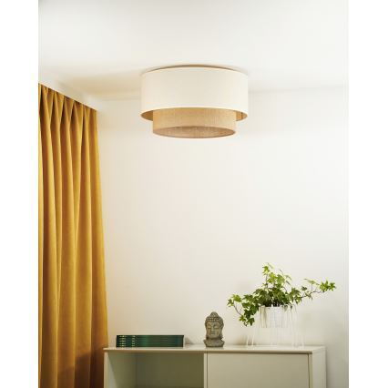 Duolla - Plafondlamp BOHO 1xE27/15W/230V diameter 45 cm beige/bruin